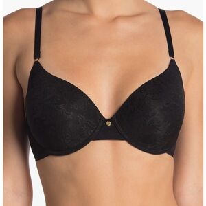 •NATORI• Sheer Jacquard Full Fit Contour Underwire Bra Black